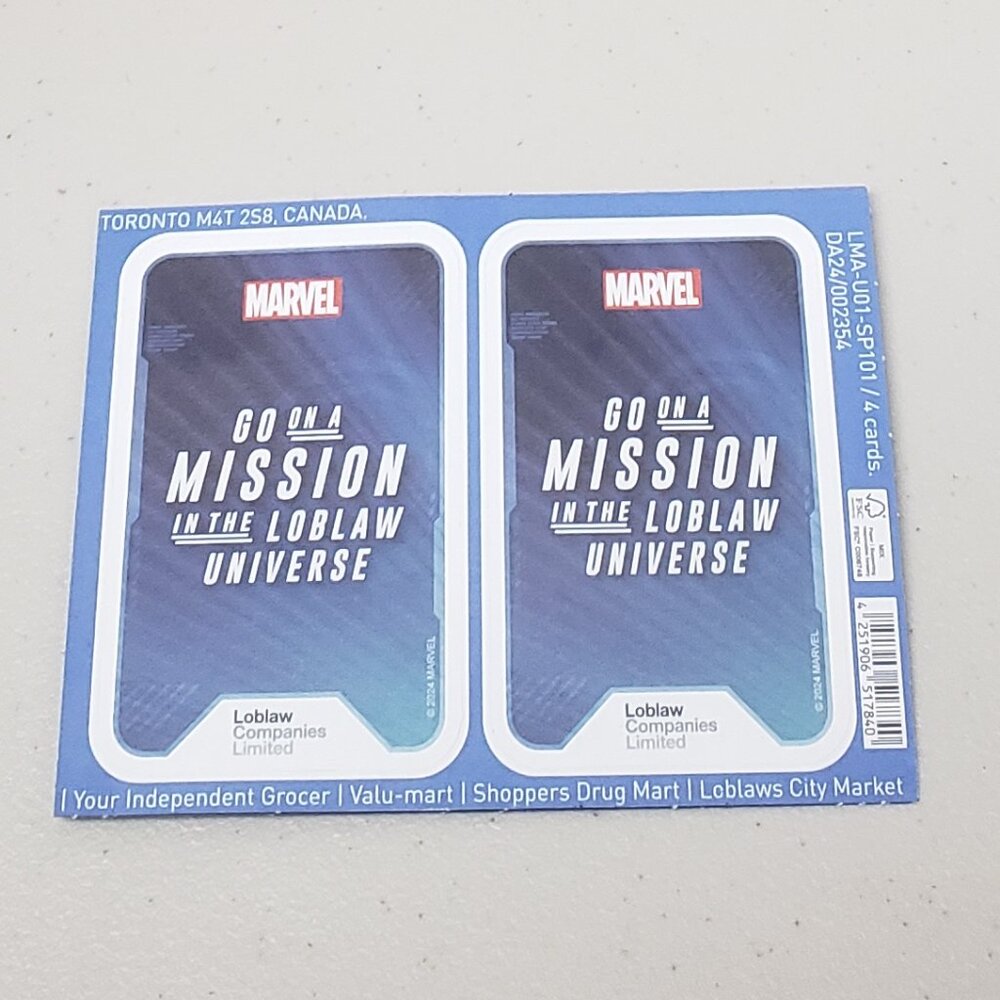Loblaws Marvel Collector Cards